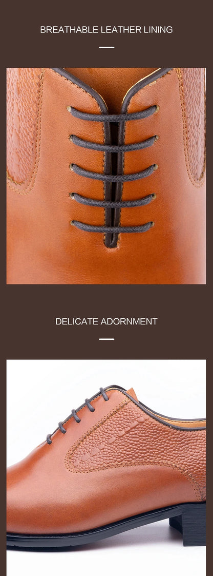 Formal Men's Shoes Fashion Style Men Italian Shoe High Quality Dress Oxfords Handmade Office Party Genuine Leather Business Shoe - Ellianto fashion Men's