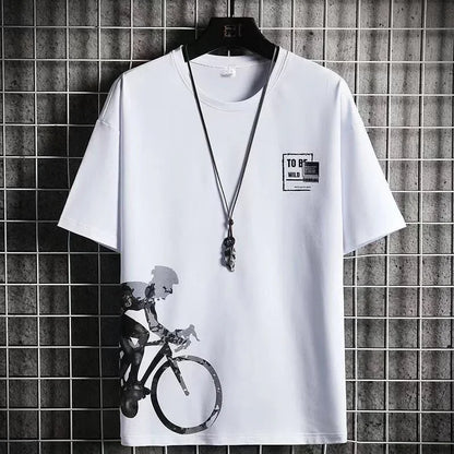 Men’s Ice Silk Gradient Set – Lightweight Short-Sleeve Tee & Casual Shorts for Summer Comfort and Sporty Style