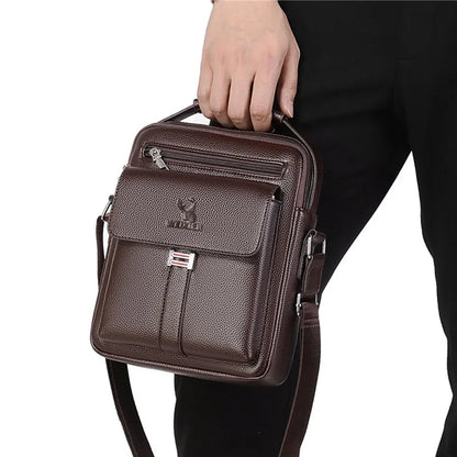 Men's Genuine Leather Crossbody Shoulder Bags High quality Tote Fashion Business Man Messenger Bag Leather Bags fanny pack - Ellianto fashion Men's