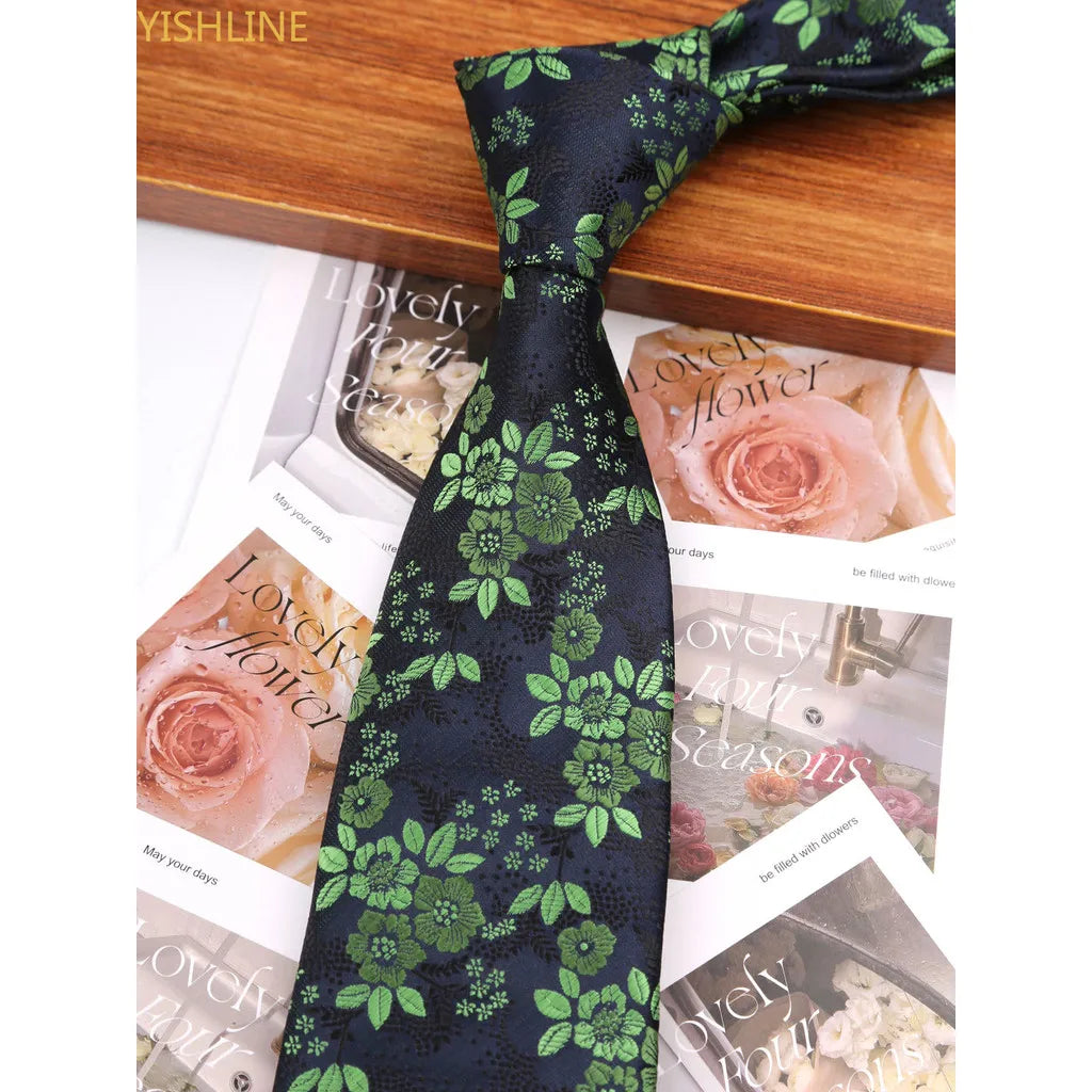 Man Tie Festival Fashion Striped Black Necktie Orange Dark Blue Gravata For Men Slim Paisley Floral Fit Wedding Corbatas Neck - Ellianto fashion Men's