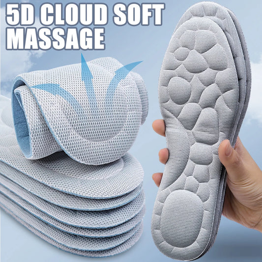 Soft 5D Massage Memory Foam Insoles for Women Men Sport Running Shoes Sole Breathable Cushion Shoe Pads Feet Orthopedic Insoles - Ellianto fashion Men's
