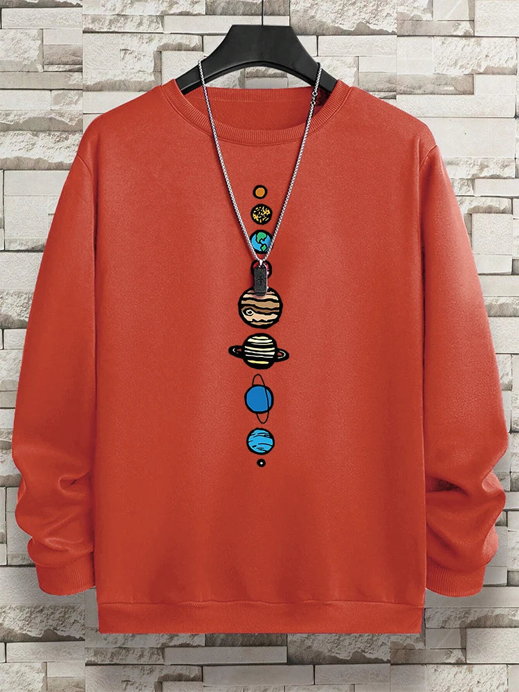 Planets In The Solar System Men Women Hoody Cartoon Crewneck Clothes Casual Comfortable Sweatshirts Warm Pullover Sweatshirt