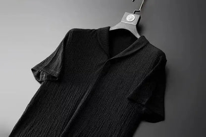 Summer Ultra-thin Five-piece Ice Silk Linen Suit Men's Cotton Linen 2-piece Set Loose-fit Mid-sleeve T-shirt Sports Wear - Ellianto fashion Men's