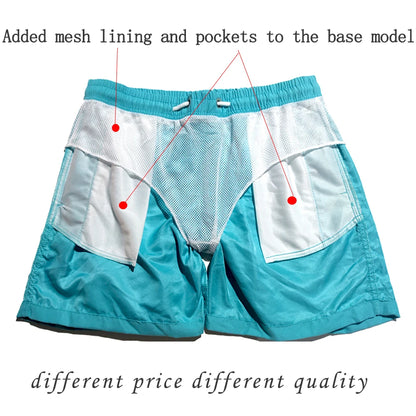 Men's Swim Shorts Swim Trunks Quick Dry Board Shorts Bathing Suit Breathable Drawstring With Pockets for Surfing Beach Summer - Ellianto fashion Men's
