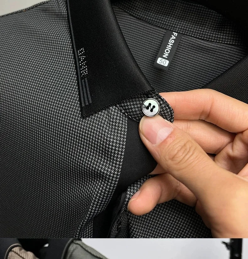 High end brand trend printed short sleeve POLO shirt men's 2025 summer new fashionable lapel casual T-shirt comfortable cool top - Ellianto fashion Men's
