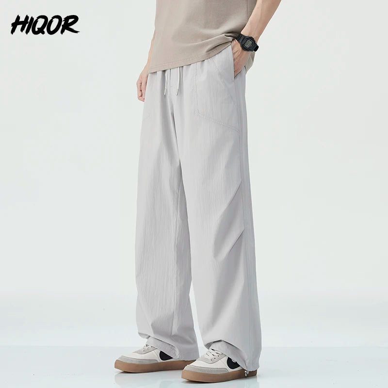 Thin Men's Pants Classic Baggy Summer New Casual Pant Business Fashion Stretch Cotton Slim Brand Male Trousers High Street Pant - Ellianto fashion Men's