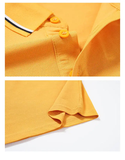 Pure Cotton New Thin Short-sleeved Polo Casual Lapel Top Base Shirt European and American Style - Ellianto fashion Men's