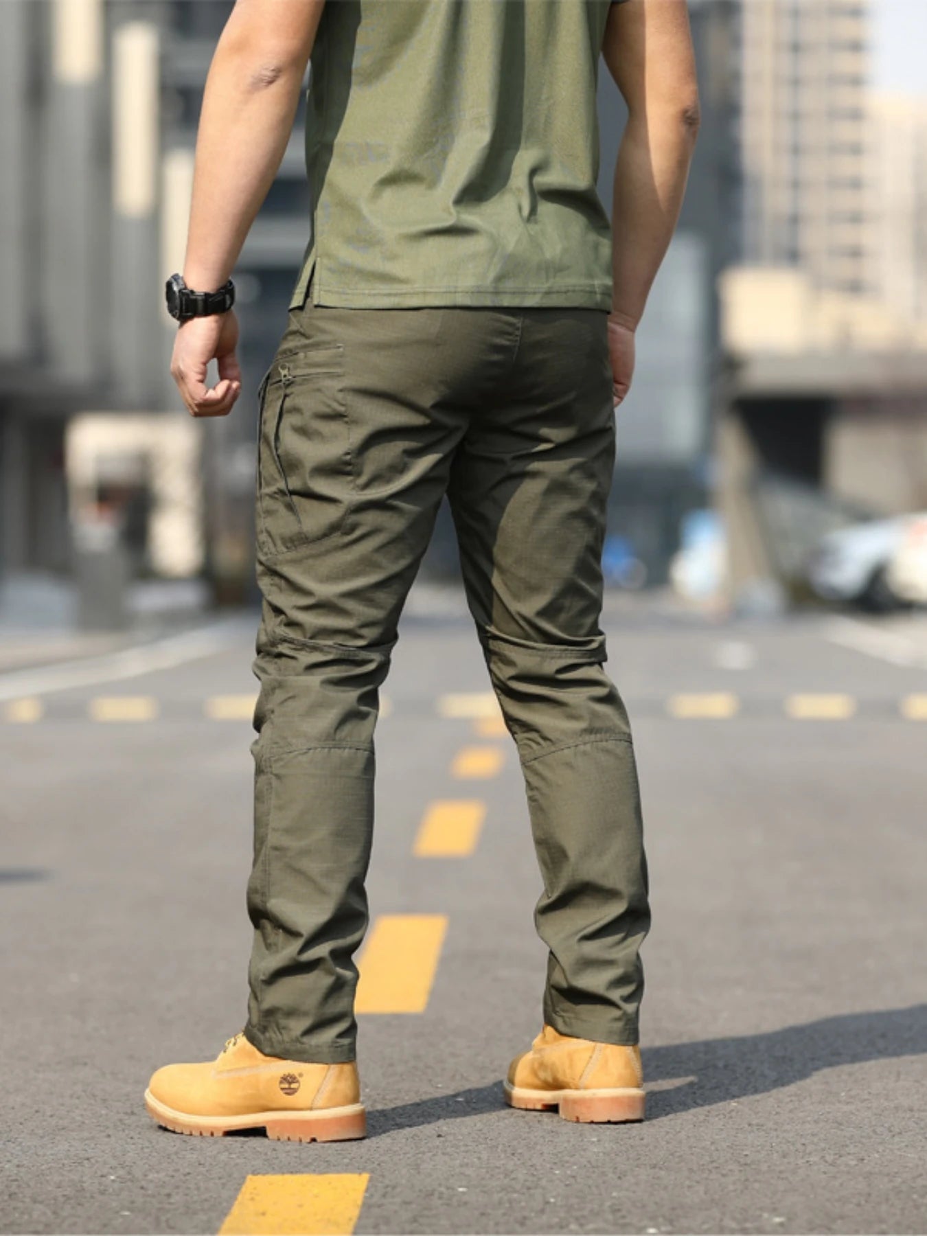 Men's Tactical Trousers Slim Pants Outdoor Overalls Straight Training Multiple Pockets Hiking Fishing Casual Pants Ix7 - Ellianto fashion Men's