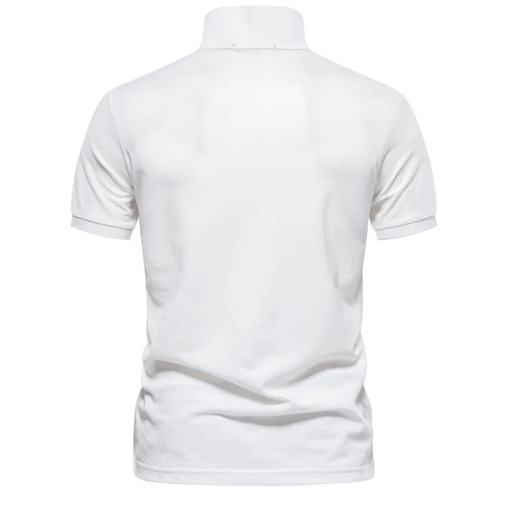 2025 Premium Men's Polo Shirt Deer Embroidery Design 80% Cotton EU Size Casual Short Sleeve Shirts Business Polo Tops Hot Seller - Ellianto fashion Men's