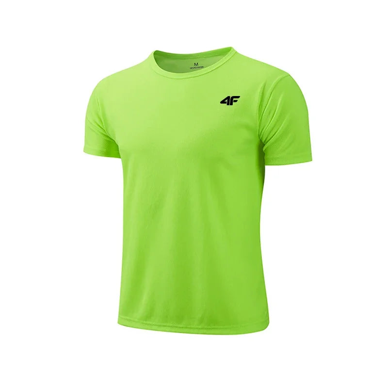 Men's Summer Exercise Trainning T-shirt High Quality Breathable Quick Dry Short Sleeved Top Marathon Gym Fitness Basketball Tees - Ellianto fashion Men's