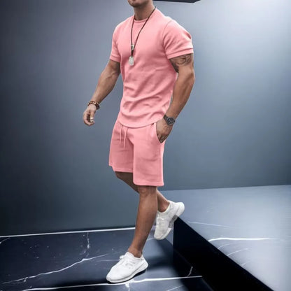 Men's Casual Sports Suit Quick Drying Short Sleeved T-shirt Loose Shorts Street Trend Two-piece Set Multi-color - Ellianto fashion Men's