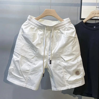 2025 Summer New Men's Workwear Thin Shorts Trendy Elastic Waist Straight-Leg Casual Pants Versatile For Various Occasions - Ellianto fashion Men's