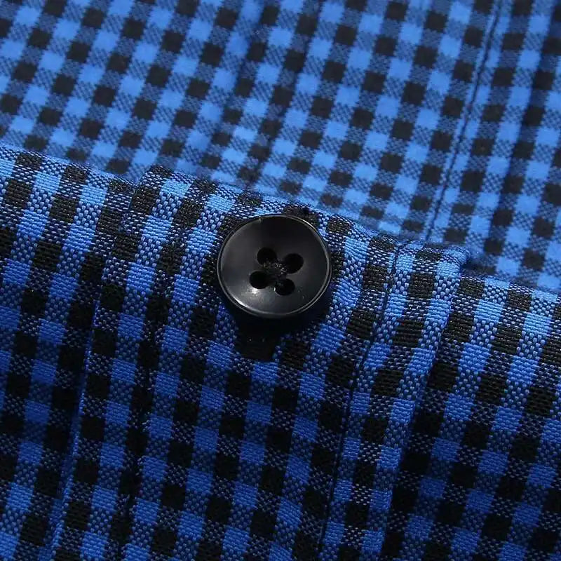 Plus Large Short Sleeve Men Pure Cotton Summer Comforable Plaid Mens Shirts Business Formal Casual Slim Fit Loose Big Size 8XL