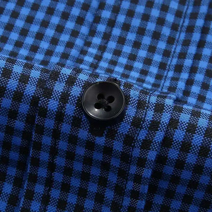 Plus Large Short Sleeve Men Pure Cotton Summer Comforable Plaid Mens Shirts Business Formal Casual Slim Fit Loose Big Size 8XL