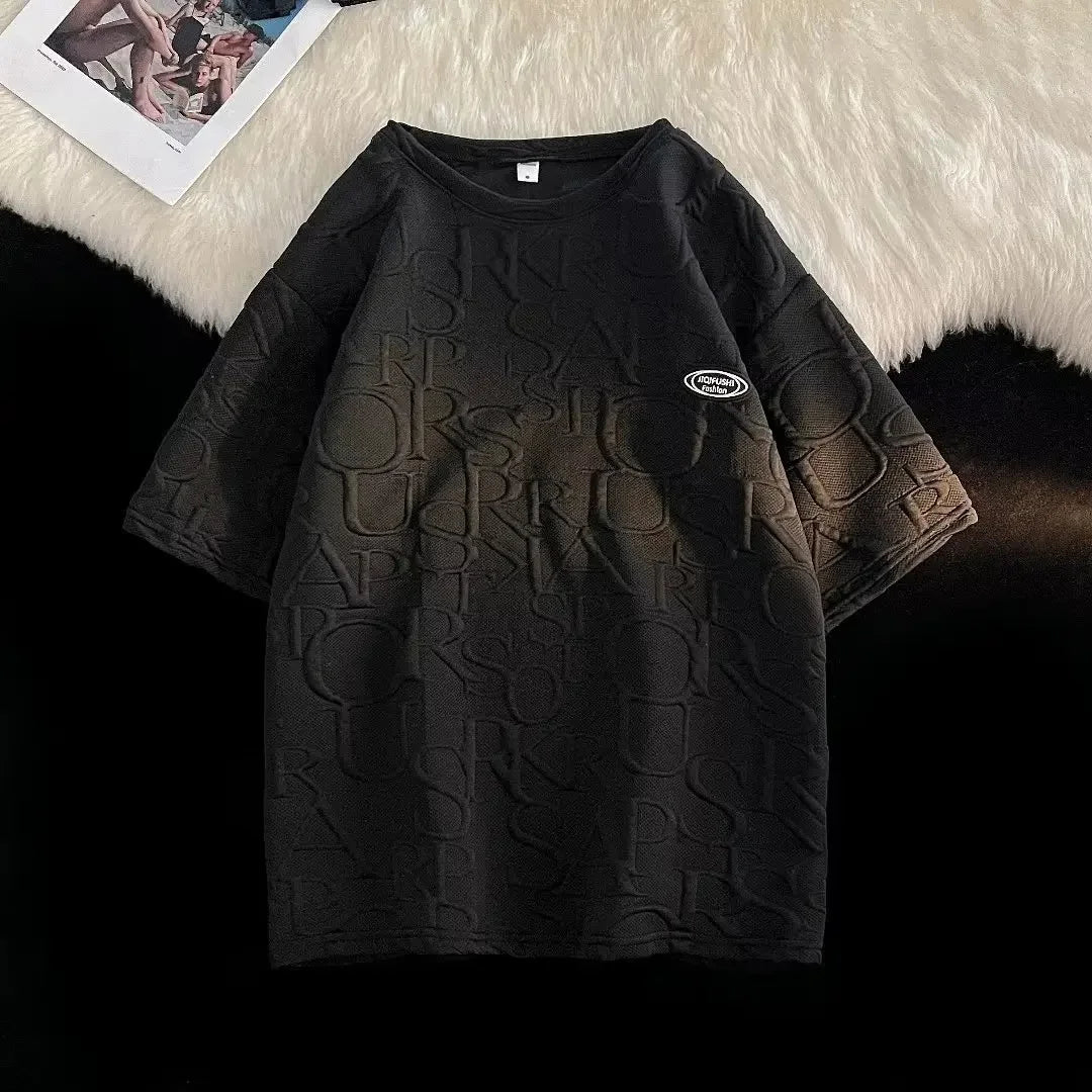 Summer Casual Sportswear Men's Short Sleeve T-Shirt And Shorts Set Loose Fit Trendy Brand Five-Quarter Length Comfortable - Ellianto fashion Men's