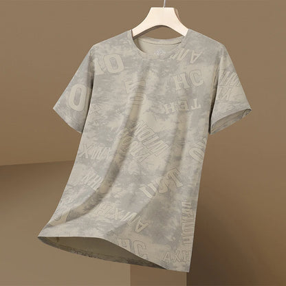 Ice-sensing Cooling Elastic Ice Silk Short-sleeved Daily Casual Versatile Sports Quick-drying T-shirt for Men - Ellianto fashion Men's