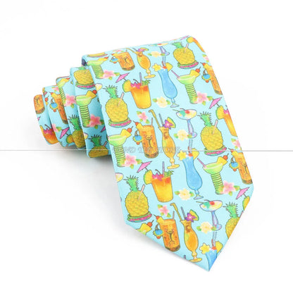 New 42 Colors Men Thin Silk Tie Soft Novelty Animal Fruit Skeleton Cravatas Casual Party Wedding Accessories Gift Free Shipping - Ellianto fashion Men's