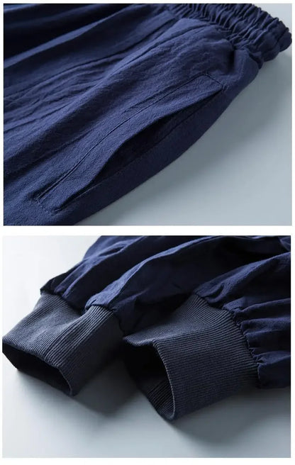 Autumn Men's Linen Casual Pants Loose-fit Trendy Bloomers - Ellianto fashion Men's