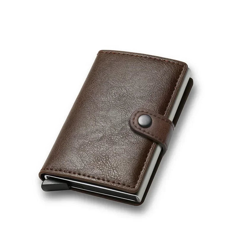 Rfid Credit Card Holder Men Wallets Luxury Small Smart Wallet Metal Business Mini Cardholder Case Women Minimalist Walet for Men - Ellianto fashion Men's