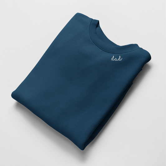 Embroidered Collar Organic Cotton Sweatshirt "Dad" - Ellianto fashion Men's