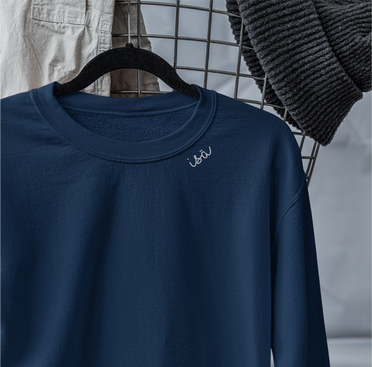 oversized Organic Cotton T-shirt with embroidered collar "Isä" (FIN) - Ellianto fashion Men's