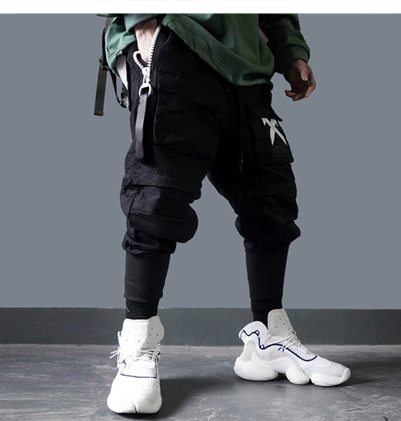 Detachable Multi-Pocket Cargo Hip Hop Streetwear Joggers Pants - Ellianto fashion Men's
