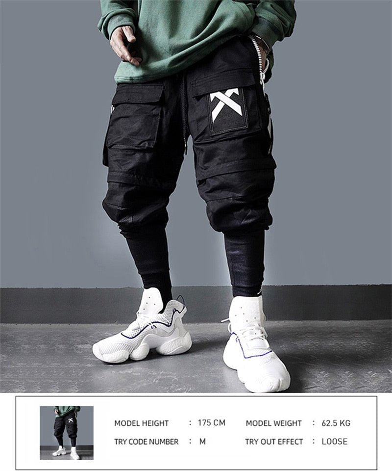Detachable Multi-Pocket Cargo Hip Hop Streetwear Joggers Pants - Ellianto fashion Men's