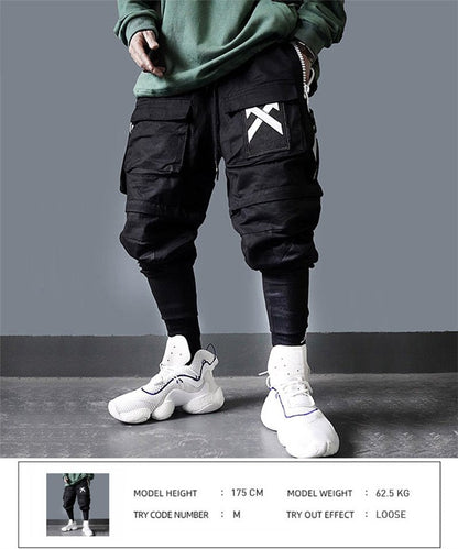 Detachable Multi-Pocket Cargo Hip Hop Streetwear Joggers Pants - Ellianto fashion Men's