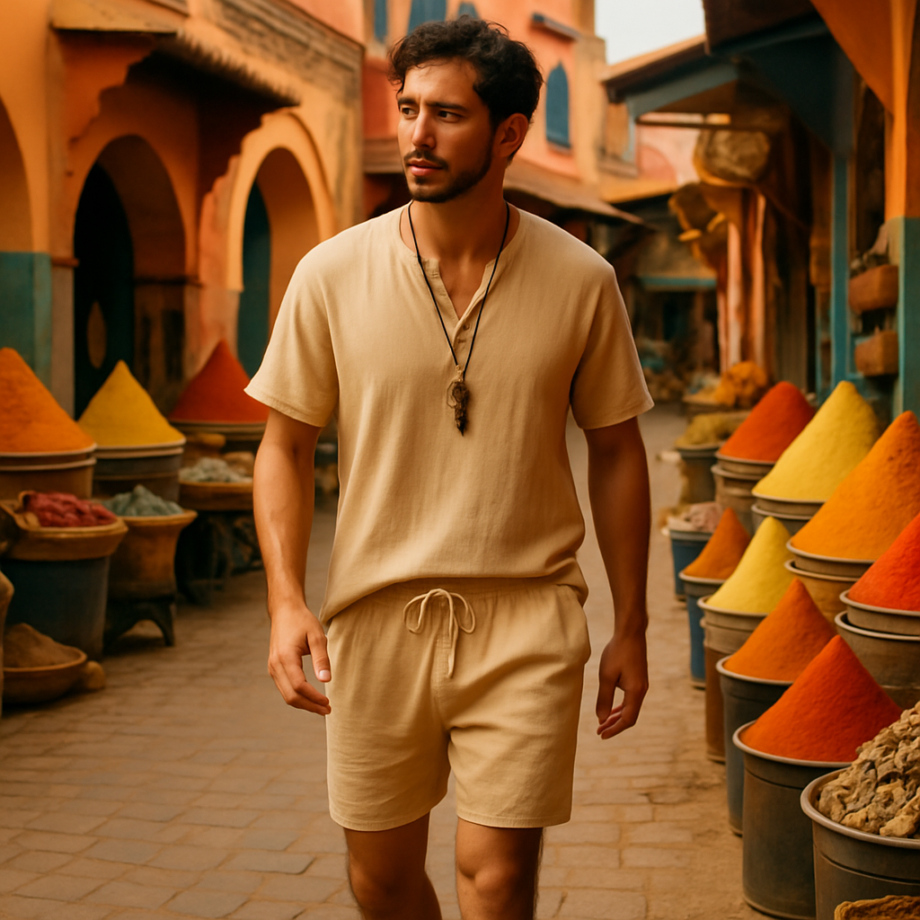 Cotton Linen Man Sets Plain Sports V-neck Basic 2 Piece Outfit Loose Fashion 2025 Cool Elastic Tee T-shirts Shorts Suits for Men