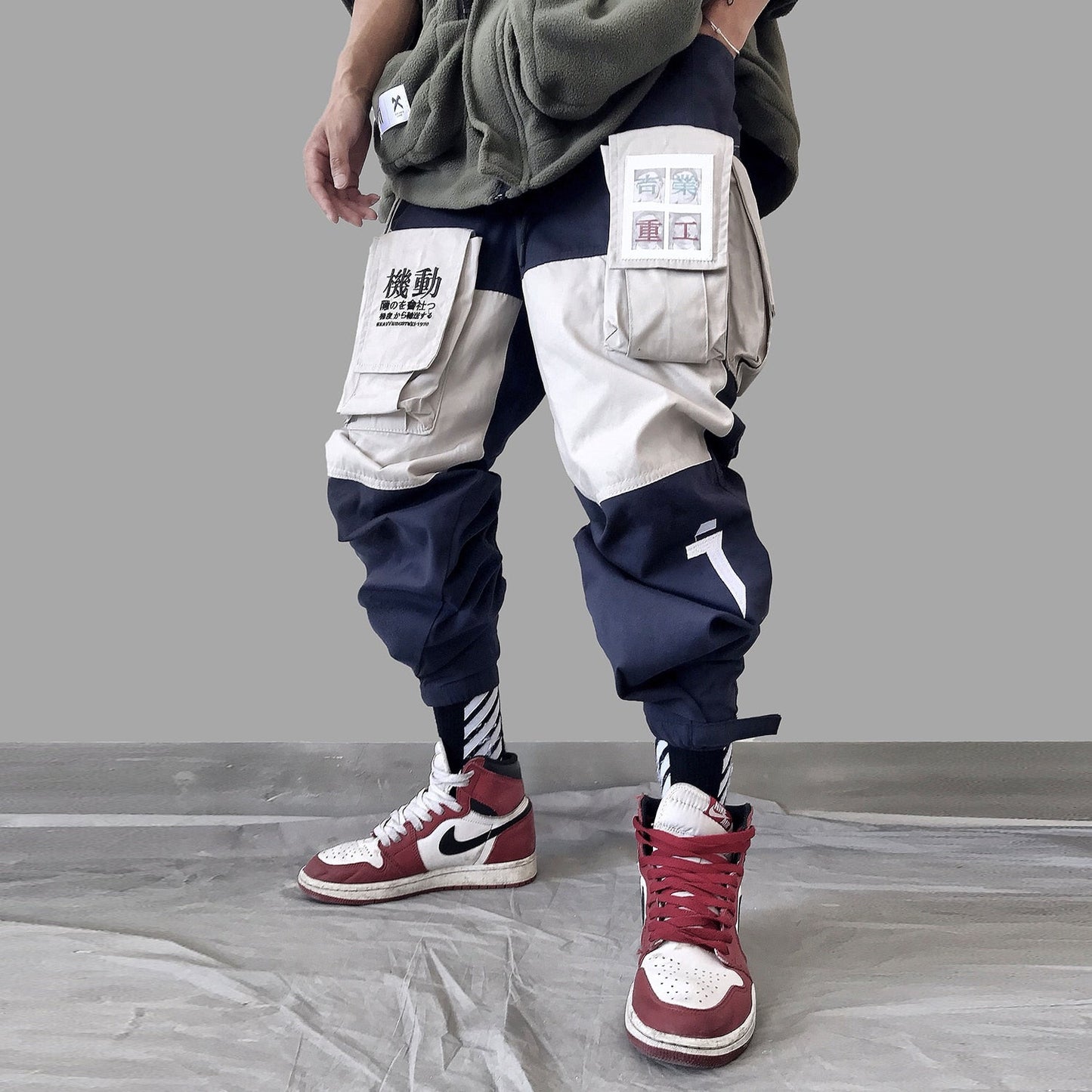 Patchwork Pockets Cargo Pants Men Harajuku Hip Hop Sweatpant Male Joggers Track Trousers Streetwear Techwear - Ellianto fashion Men's