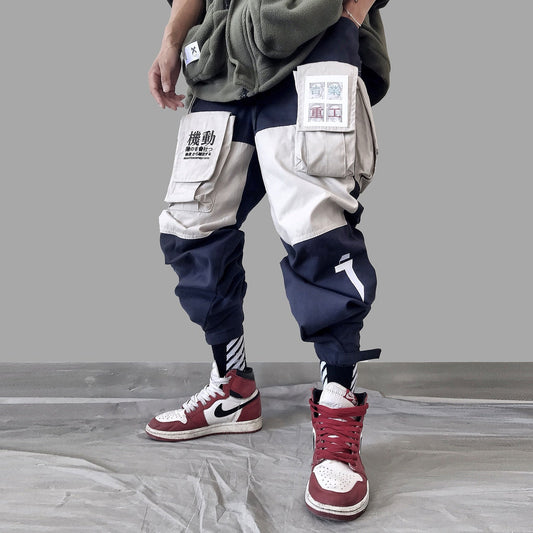 Patchwork Pockets Cargo Pants Men Harajuku Hip Hop Sweatpant Male Joggers Track Trousers Streetwear Techwear - Ellianto fashion Men's