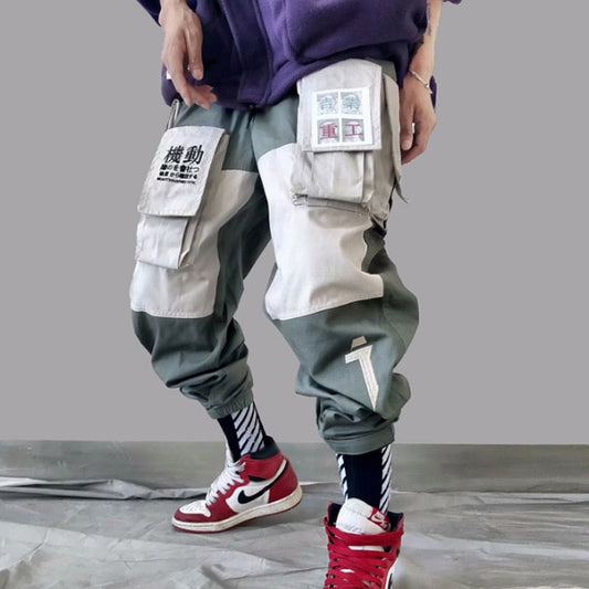 Patchwork Pockets Cargo Pants Men Harajuku Hip Hop Sweatpant Male Joggers Track Trousers Streetwear Techwear - Ellianto fashion Men's