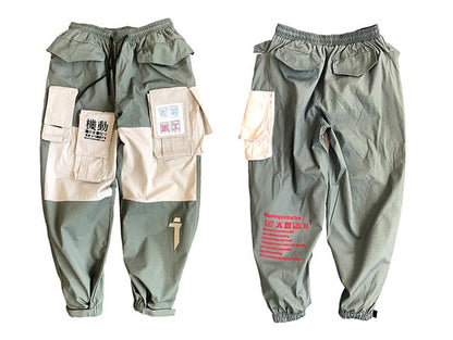 Patchwork Pockets Cargo Pants Men Harajuku Hip Hop Sweatpant Male Joggers Track Trousers Streetwear Techwear - Ellianto fashion Men's
