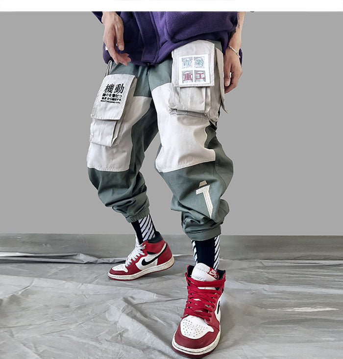 Patchwork Pockets Cargo Pants Men Harajuku Hip Hop Sweatpant Male Joggers Track Trousers Streetwear Techwear - Ellianto fashion Men's
