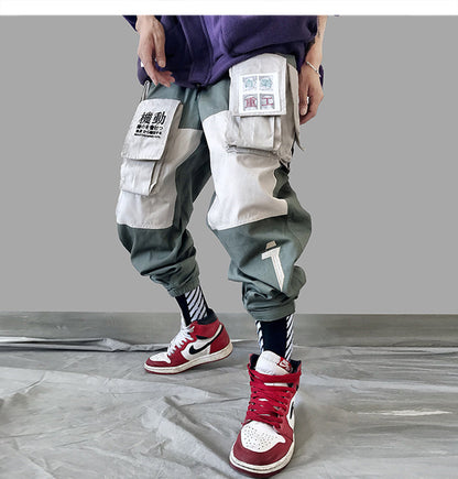 Patchwork Pockets Cargo Pants Men Harajuku Hip Hop Sweatpant Male Joggers Track Trousers Streetwear Techwear - Ellianto fashion Men's